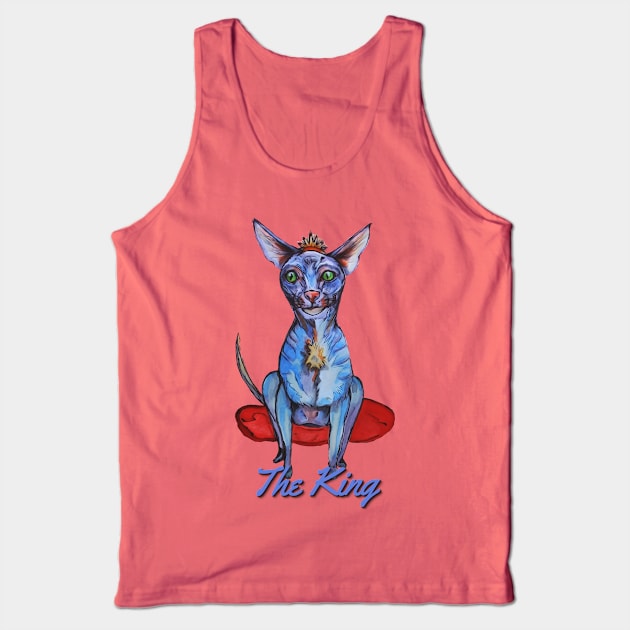 The King, Cat Rules Tank Top by candimoonart